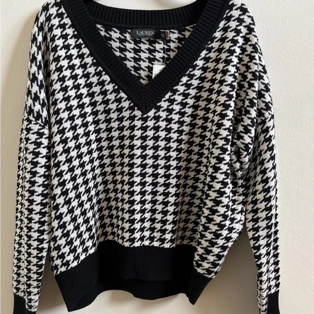 Ralph Lauren Houndstooth Sweater L